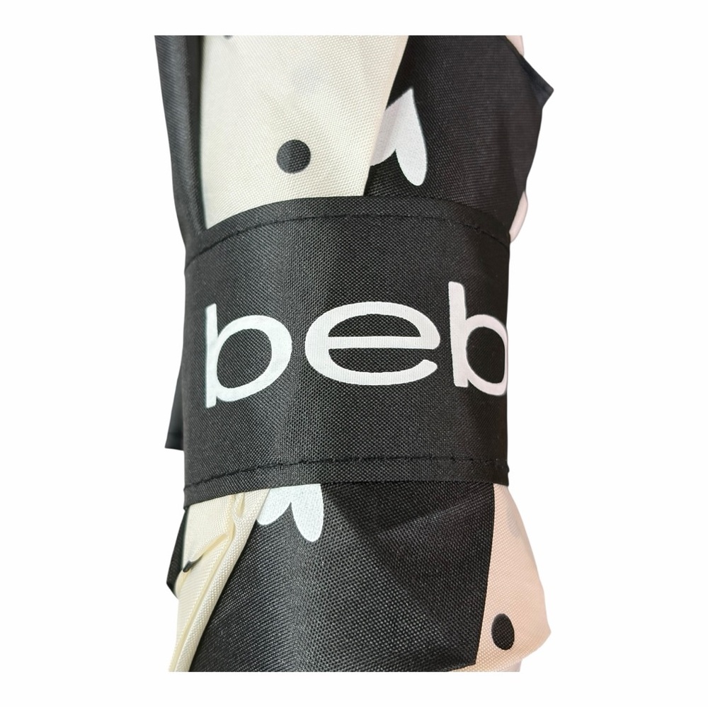 Bebe Black & White Color Block Hearts & Polka Dots Auto Open Umbrella - Picture 3 of 5